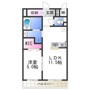 イデアルMIYA【1階】の間取り