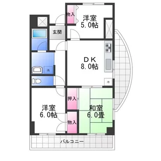 ロイヤルフラット壱番館【2階】の間取り