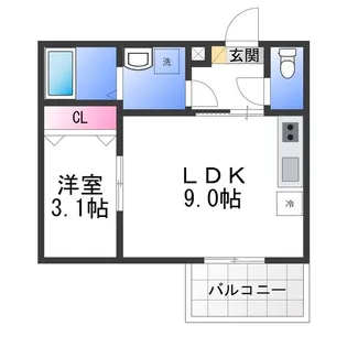 ジーメゾン上野町【3階】の間取り