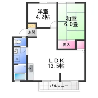 ウインディアコスモス B【2階】の間取り