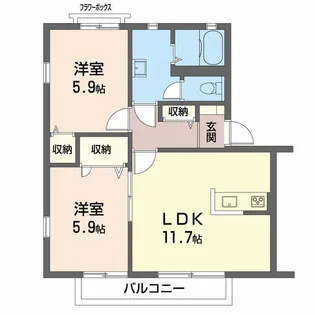 大宮ハイツ B【1階】の間取り