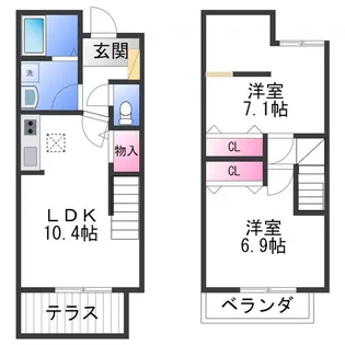 プロニティヴィラA【2階】の間取り