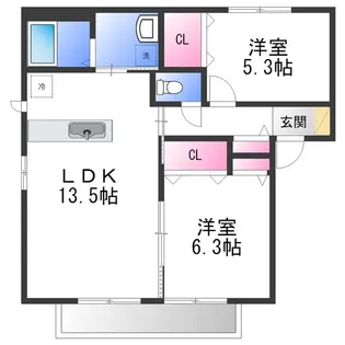 シャーメゾン光明池 B棟【1階】の間取り