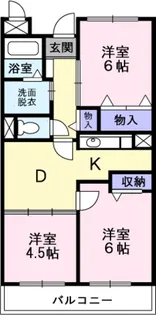 ブランドール板原【4階】の間取り