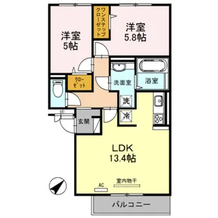 abcdマンション綾園【3階】の間取り