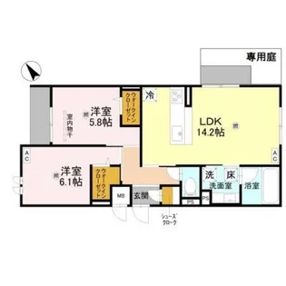 ブランノワール日根野【1階】の間取り