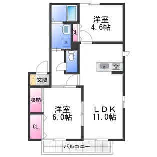 グリーン オアシス E【2階】の間取り