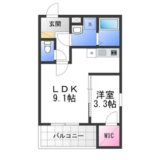 ジーメゾン泉大津ルミナーレ【2階】の間取り