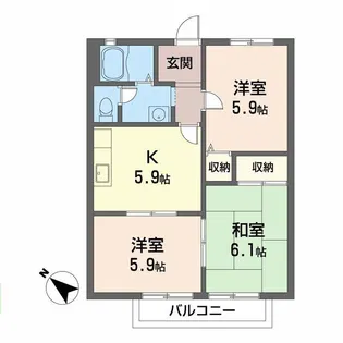 ハイツ サンパティーク【2階】の間取り