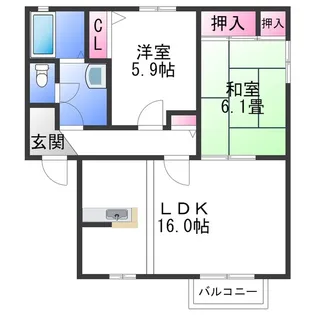 ハイツ サンモール【2階】の間取り