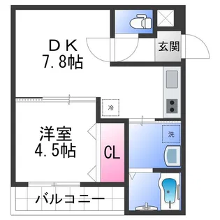 フジパレス東岸和田【3階】の間取り
