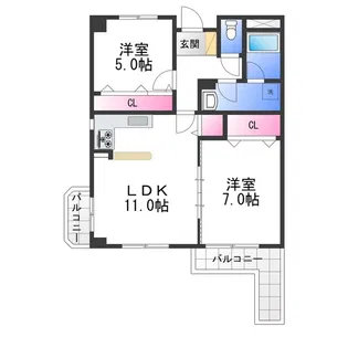 新栄プロパティー泉佐野【6階】の間取り