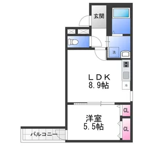 フジパレス和泉大宮駅南Ⅰ番館【3階】の間取り