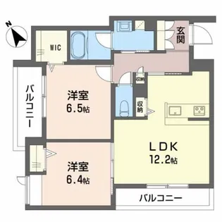 シャーメゾン リッシュ高石【2階】の間取り