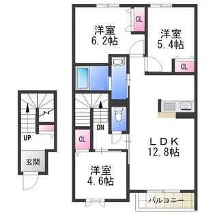 シャーメゾン サンクチュエールB【2階】の間取り