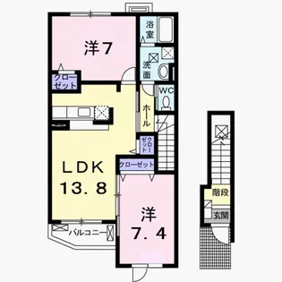 プリムローズ【2階】の間取り