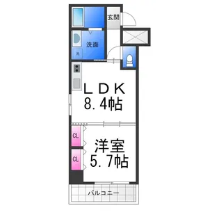 パークナードフィットなかもず【4階】の間取り