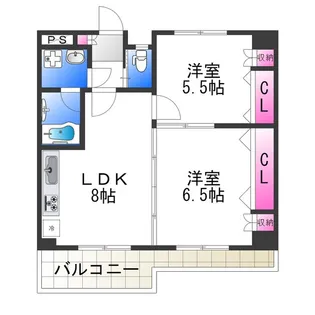 デルメゾン三国丘【3階】の間取り