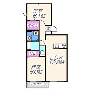 SOUTHERN COURT【201号室】の間取り