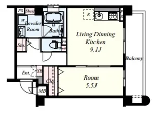 ココパーチェ新金岡【1階】の間取り