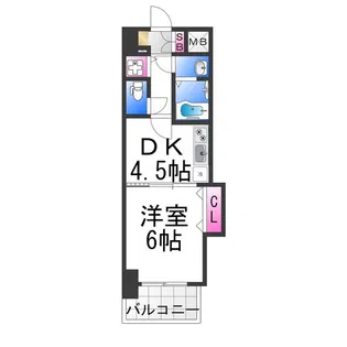 TKアンバーコート堺東Ⅱ【407号室】の間取り