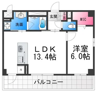 ココパーチェ新金岡【306号室】の間取り