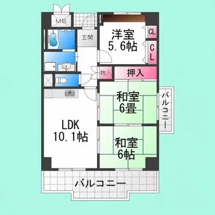ポルト堺Ⅱ【9階】の間取り