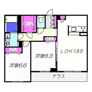 シャーメゾン・ジ・オートリテラス【1階】の間取り