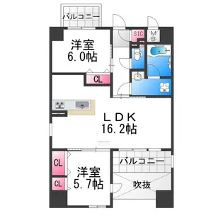 ソフィア上野芝【4階】の間取り