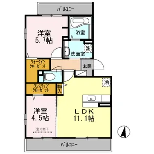パルクソレイユ Ⅱ・Ⅲ Ⅱ【3階】の間取り