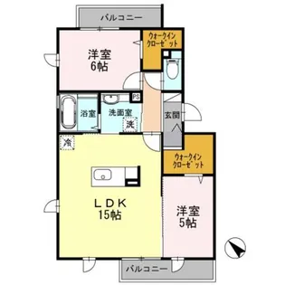 2LDKの間取り画像