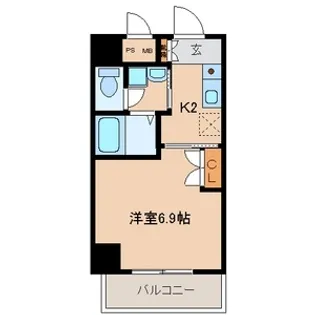 エトワール瓦町【201号室】の間取り