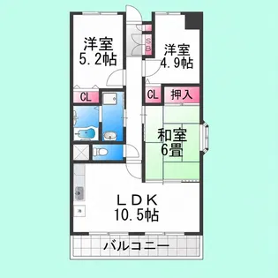 フローリッシュ【6階】の間取り