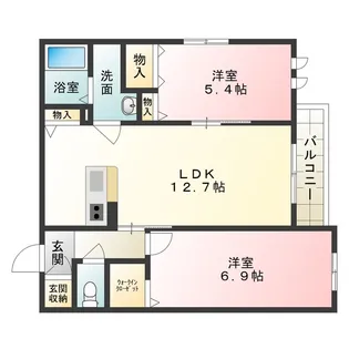 クラヴィーア上野芝【2階】の間取り