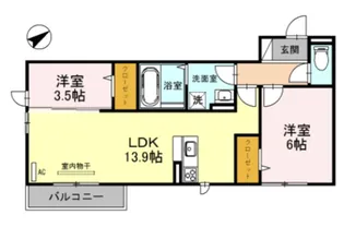 マイネハイム上野芝【2階】の間取り