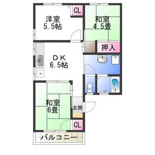 ロイヤルもずA棟【2階】の間取り