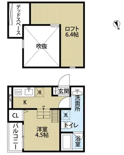 PALETTE(パレット)【105号室】の間取り