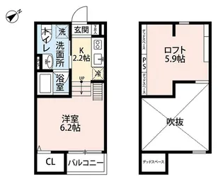 サクシード東湊町(サクシードヒガシミナトチョウ)【203号室】の間取り