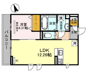 La Vie Belle【201号室】の間取り