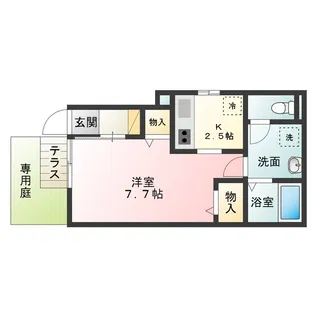 リビングコートなかもず【1階】の間取り