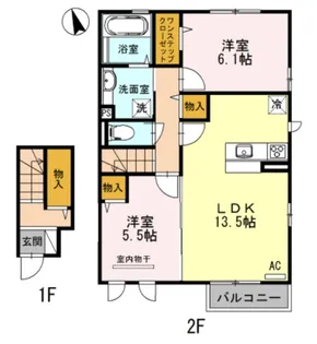 メルベーユ 三丘【2階】の間取り
