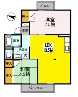 セジュール鳳【1階】の間取り