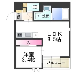 GRANDTIC雅・堺東【105号室】の間取り