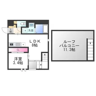 GRANDTIC雅堺東【205号室】の間取り