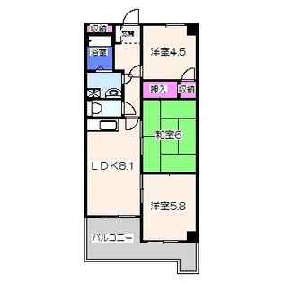 Viente三国ヶ丘【103号室】の間取り