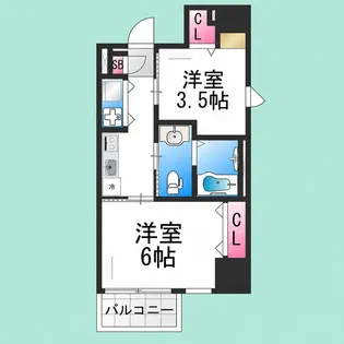 ディアコート宿屋町【9-B号室】の間取り