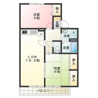 2LDKの間取り画像