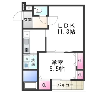 フジパレス堺大浜中町【202号室】の間取り