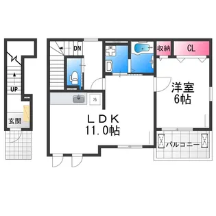 ユーヴェS Ⅵ【2階】の間取り