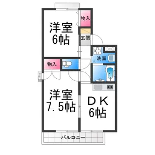 ハイツプラムナイン【2階】の間取り